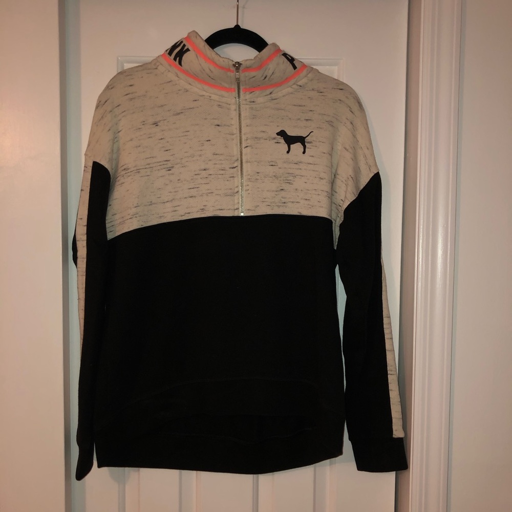 White Speckled Victoria's Secret PINK Quarter Zip